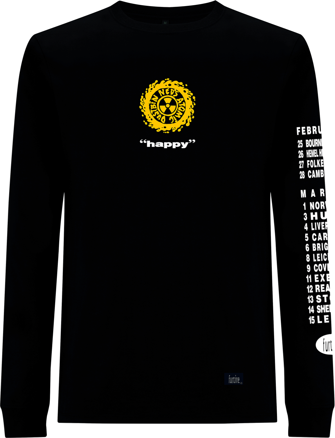 Neds Atomic Dustbin Happy Long Sleeved T-Shirt — Ned's Atomic